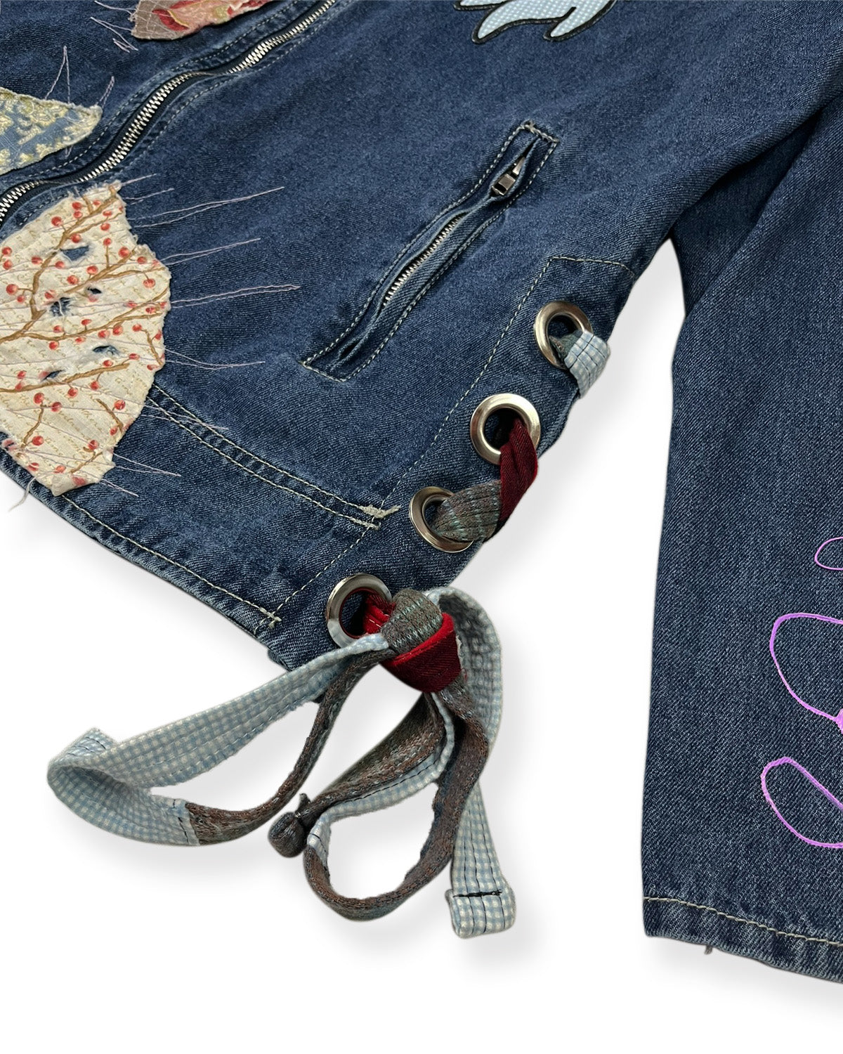 Dark Blue Patchworked Bop Patches Denim