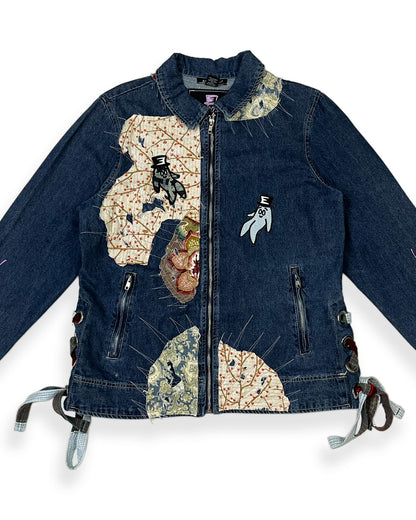 Dark Blue Patchworked Bop Patches Denim