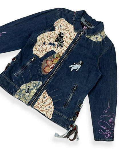 Dark Blue Patchworked Bop Patches Denim