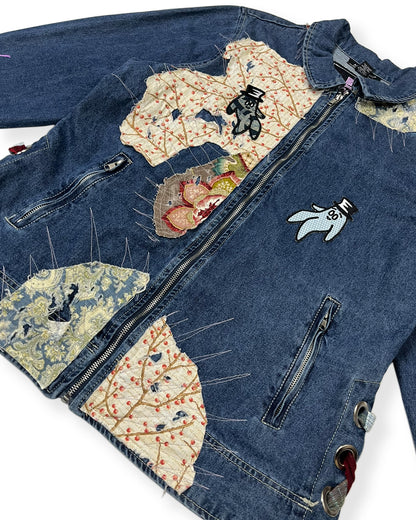 Dark Blue Patchworked Bop Patches Denim