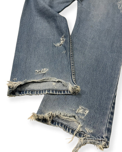 Blue Distressed Bop Patches Denim