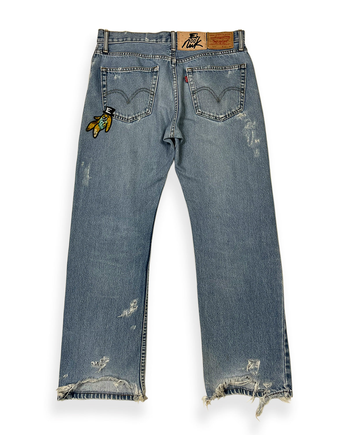Blue Distressed Bop Patches Denim