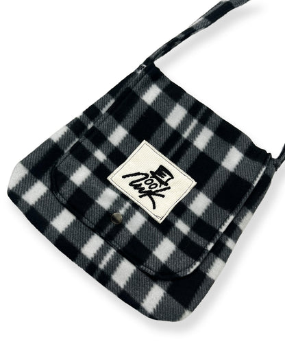 Checkered Fleece Blanket Flap Bag