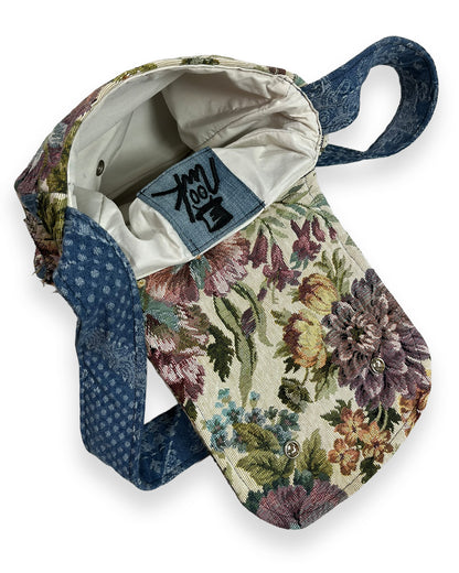 Denim Floral Patchwork Flap Bag