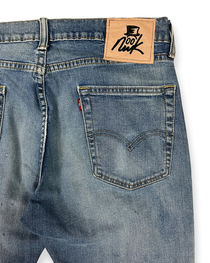 Distressed Mesh Denim