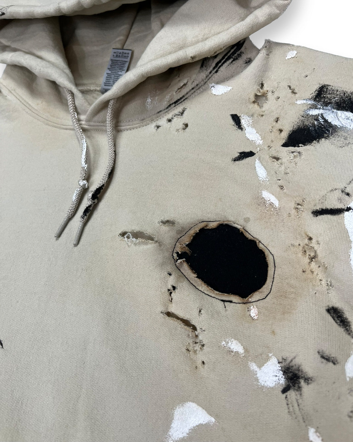 Distressed Burnt Tan Paint Splatter Hoodie