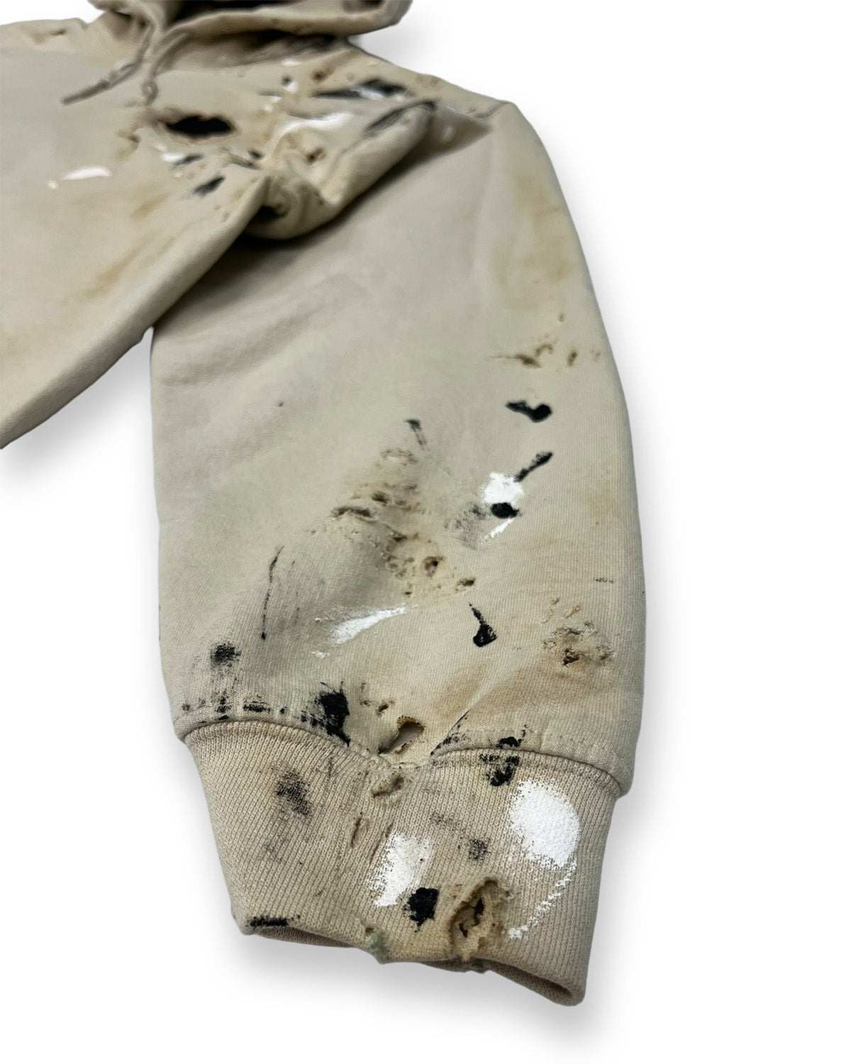 Distressed Burnt Tan Paint Splatter Hoodie