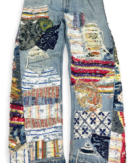 Insane Flared NWK Patchwork Denim