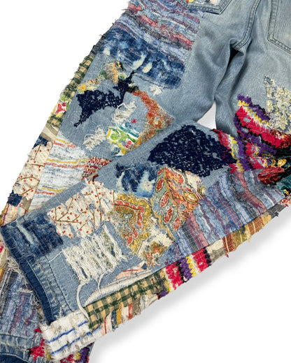 Insane Flared NWK Patchwork Denim