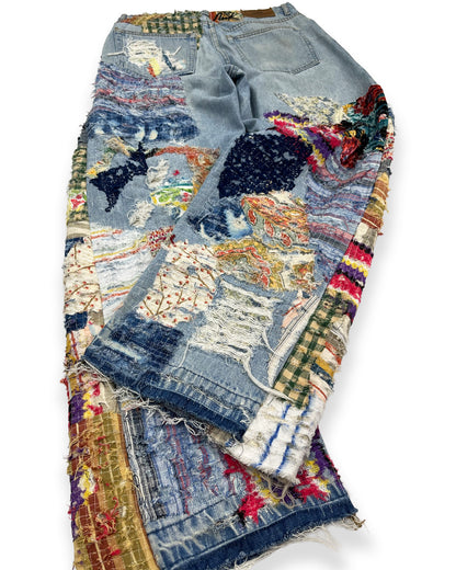 Insane Flared NWK Patchwork Denim