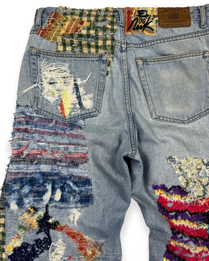 Insane Flared NWK Patchwork Denim