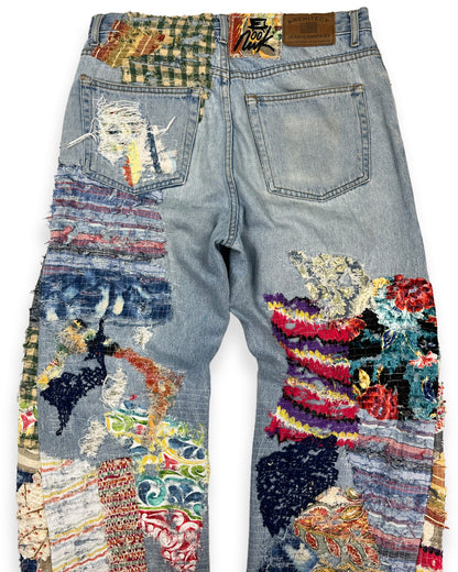 Insane Flared NWK Patchwork Denim