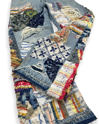 Insane Flared NWK Patchwork Denim