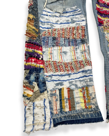 Insane Flared NWK Patchwork Denim