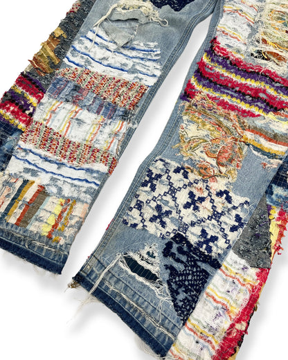 Insane Flared NWK Patchwork Denim