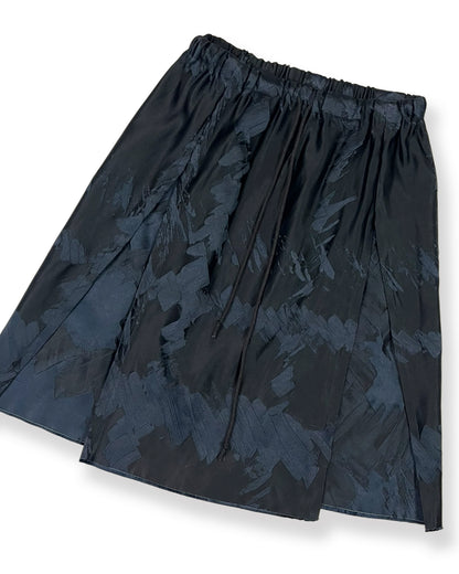 Midnight Brushstroke Slit Skirt