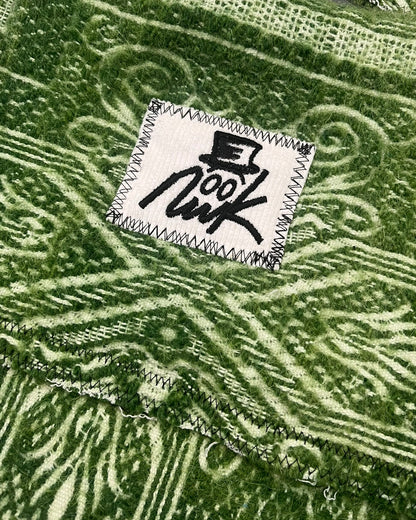 Vintage Green Tapestry Blanket Shoulder Bag