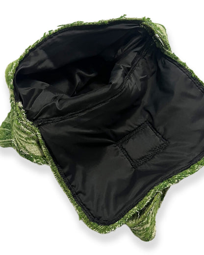 Vintage Green Tapestry Blanket Shoulder Bag