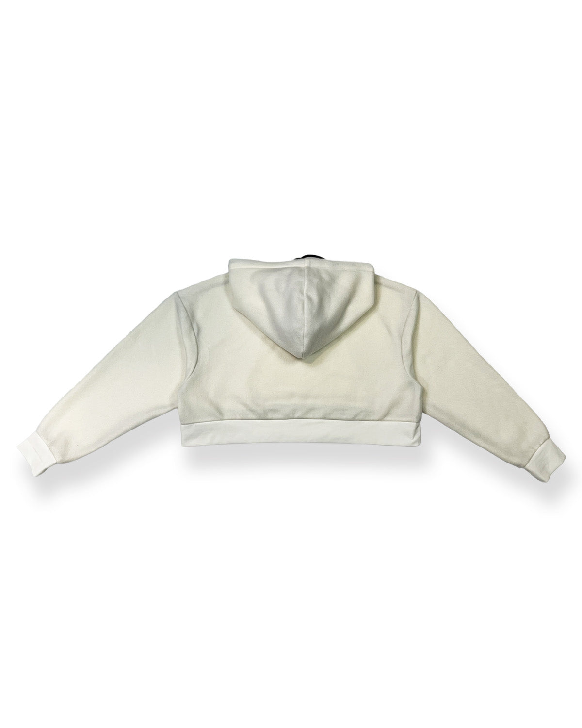 Ivory Cropped Fleece Hoodie