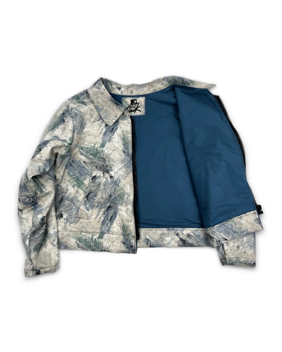 Abstract Blue Floral Jacket