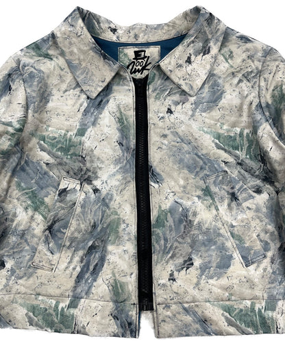 Abstract Blue Floral Jacket