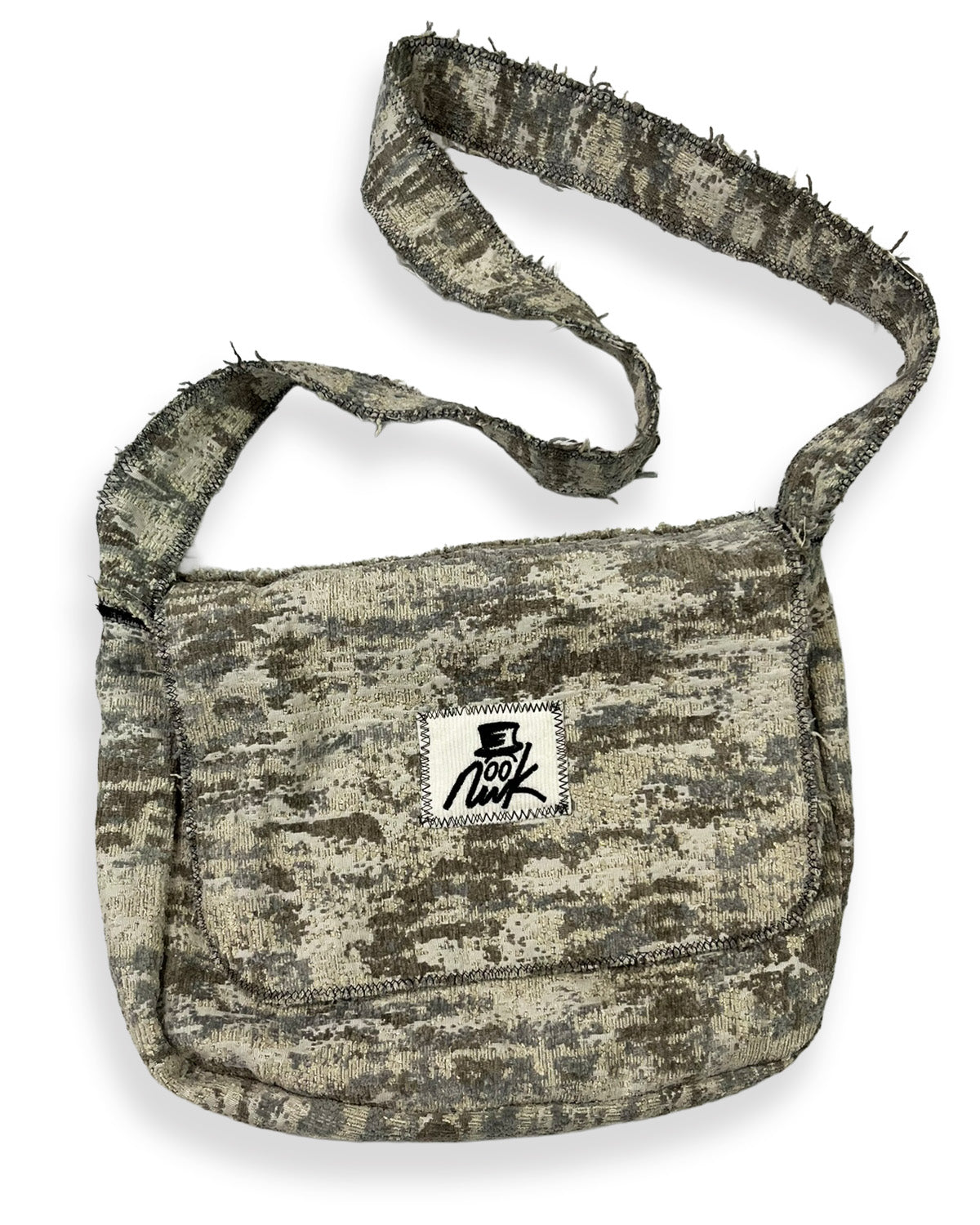Moss Camo Frayed Crossover Flap Bag