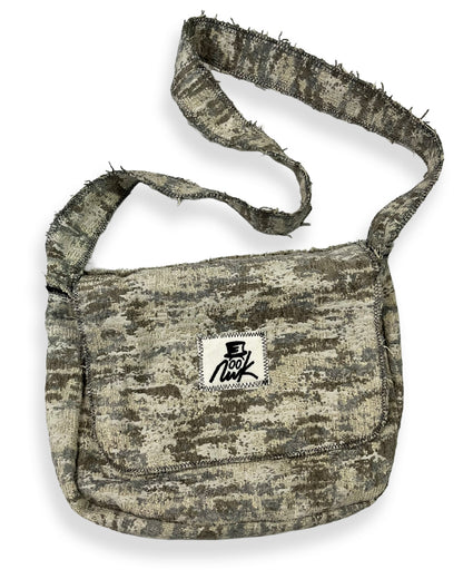 Moss Camo Frayed Crossover Flap Bag