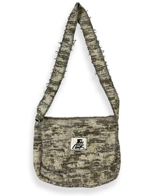 Moss Camo Frayed Crossover Flap Bag