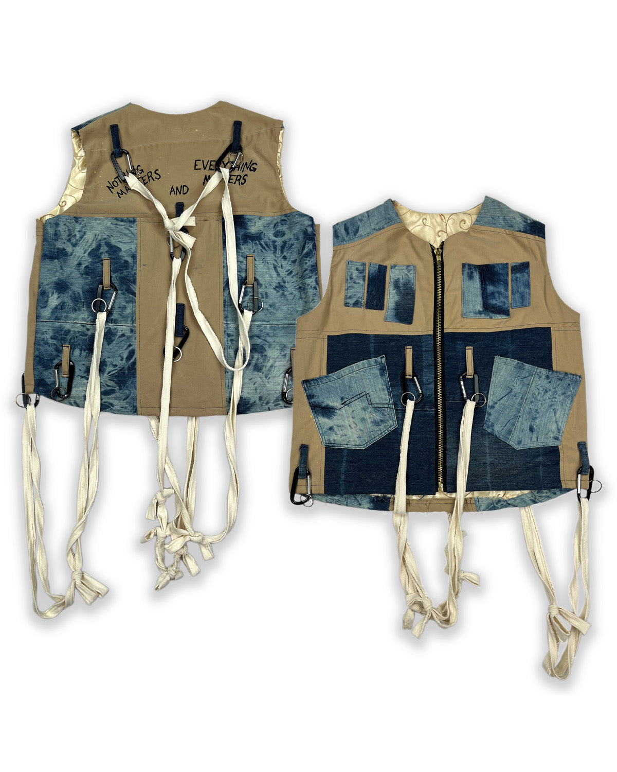 Denim & Khaki Patchwork Vest