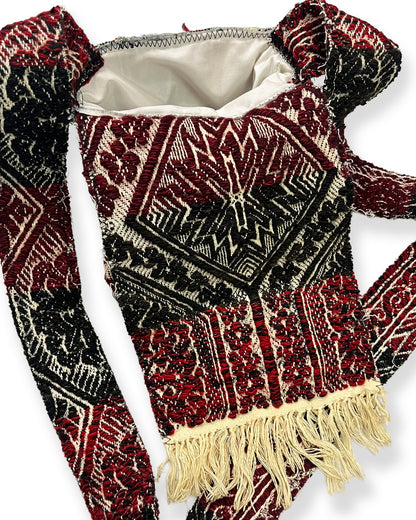 Red/Navy Woven Tapestry Bag