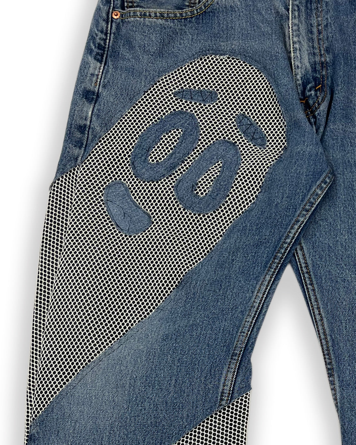 Spiral Bop Mesh Denim