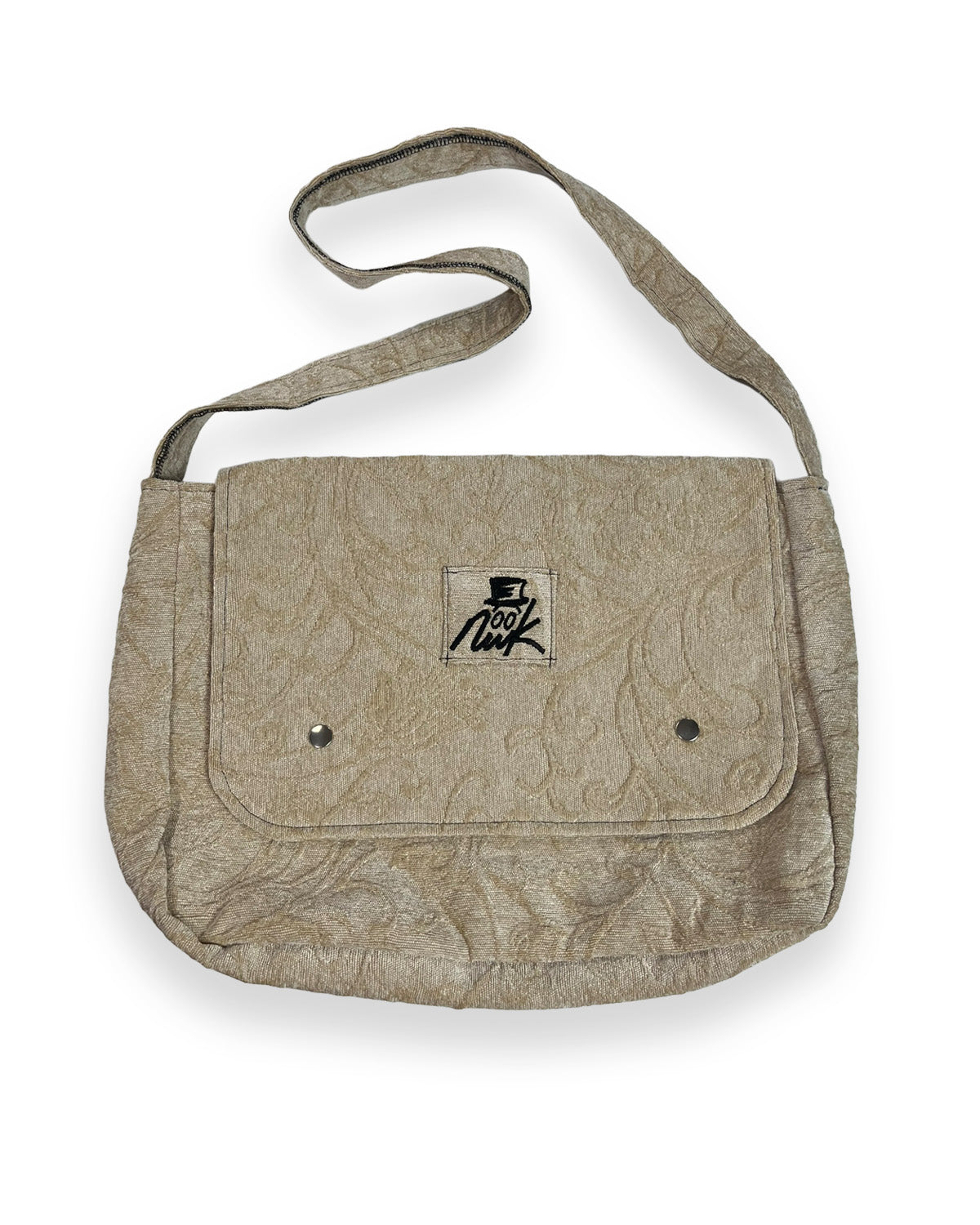 Tan Floral Crossover Flap Bag