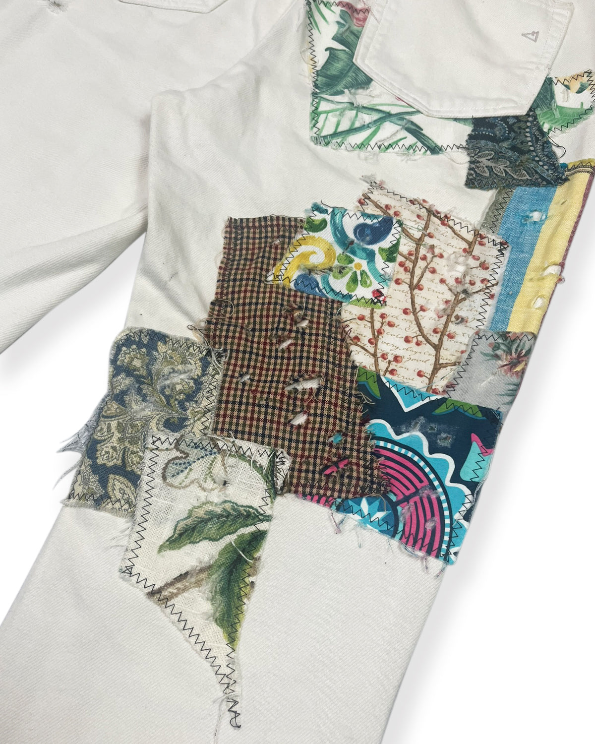 White NWK Patchwork Denim