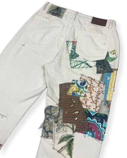 White NWK Patchwork Denim