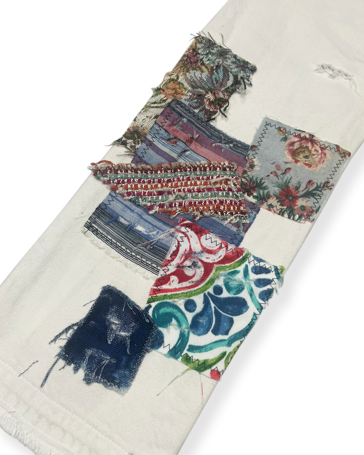 White NWK Patchwork Denim