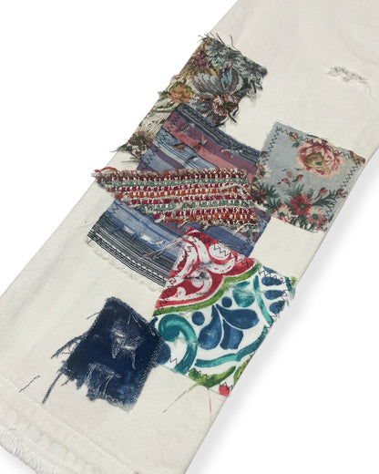 White NWK Patchwork Denim