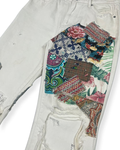 White NWK Patchwork Denim