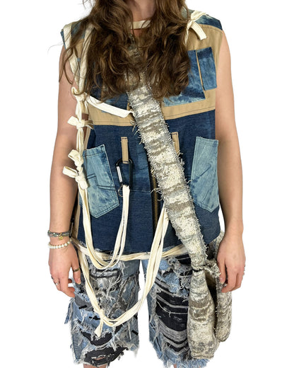 Moss Camo Frayed Crossover Flap Bag