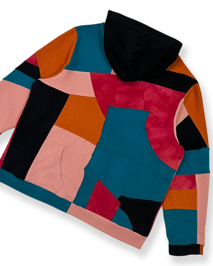 Geometric Patchwork Hoodie - XL