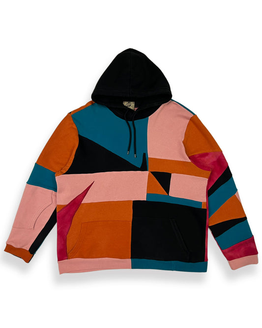 Geometric Patchwork Hoodie - XL