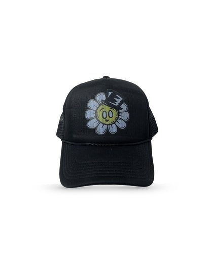 Flower Bop Trucker Hat - All Black