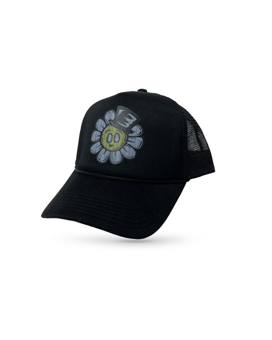 Flower Bop Trucker Hat - All Black