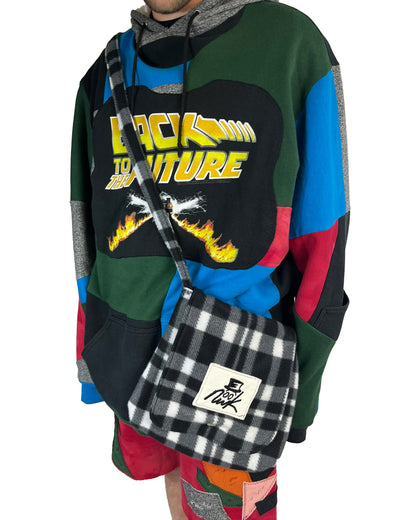 Checkered Fleece Blanket Flap Bag
