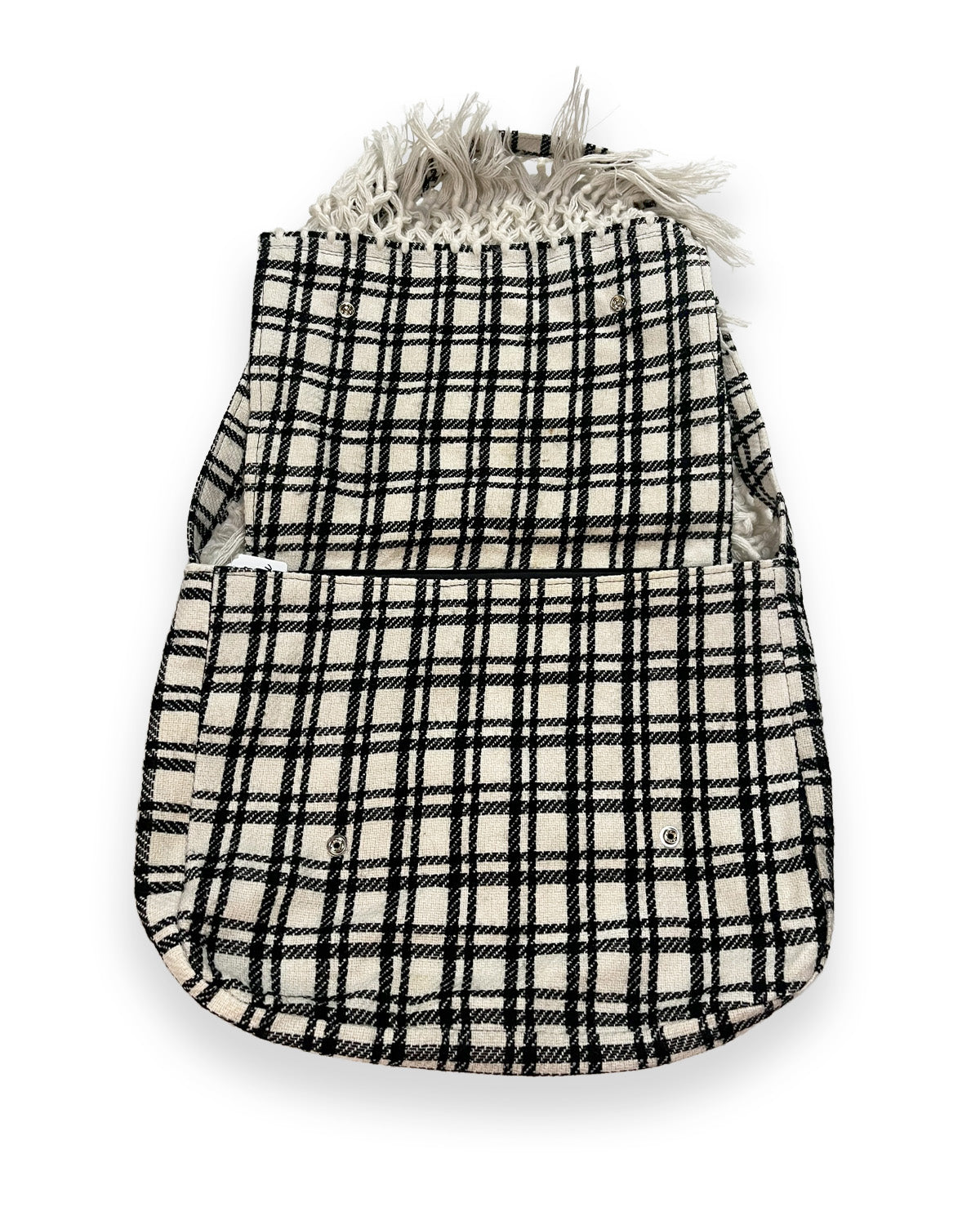 B&W Plaid Flared Shoulder Bag
