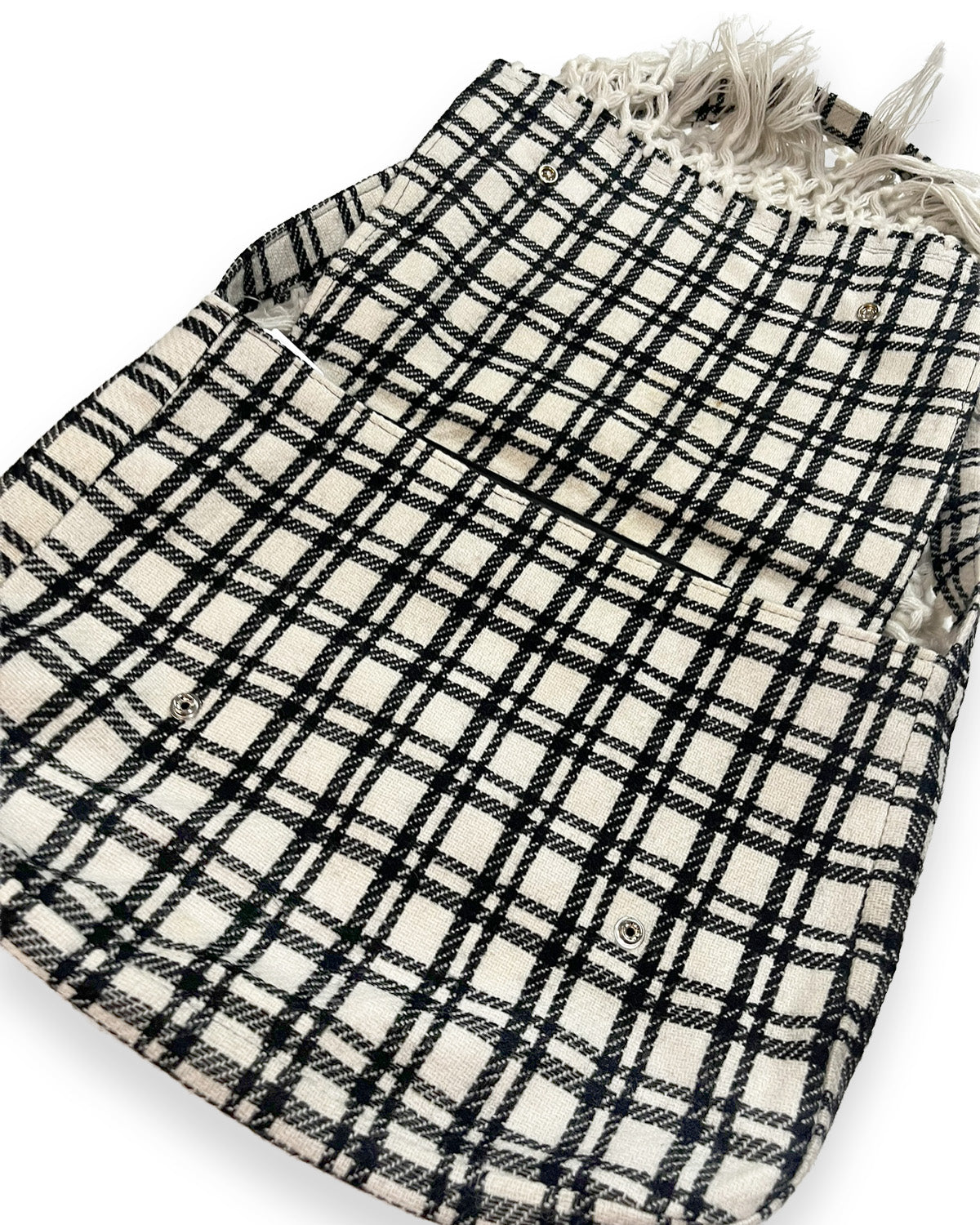 B&W Plaid Flared Shoulder Bag