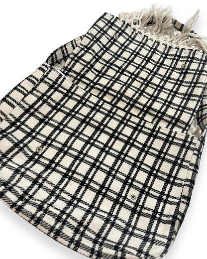 B&W Plaid Flared Shoulder Bag