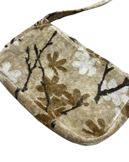 Brown Floral Crossover Flap Bag