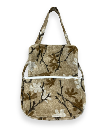 Brown Floral Crossover Flap Bag
