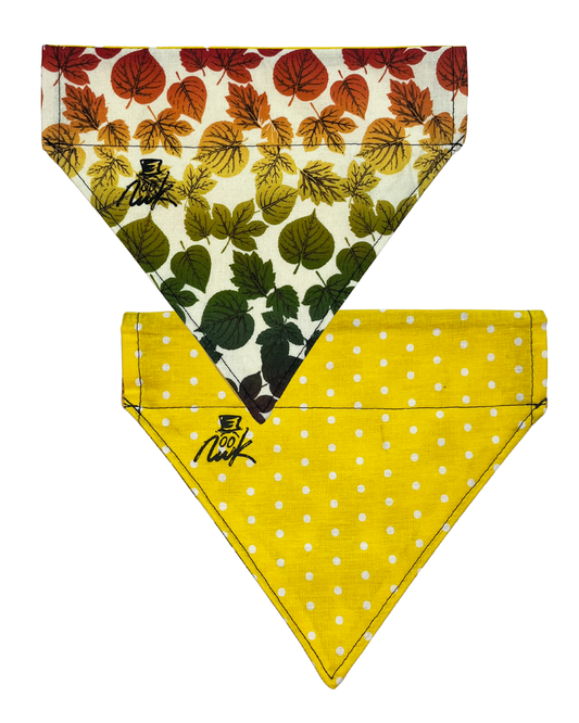 Fall Theme - Reversible Over-the-Collar Animal Bandanas