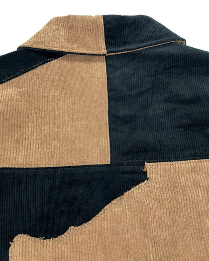 Corduroy Patchwork Zipper Jacket